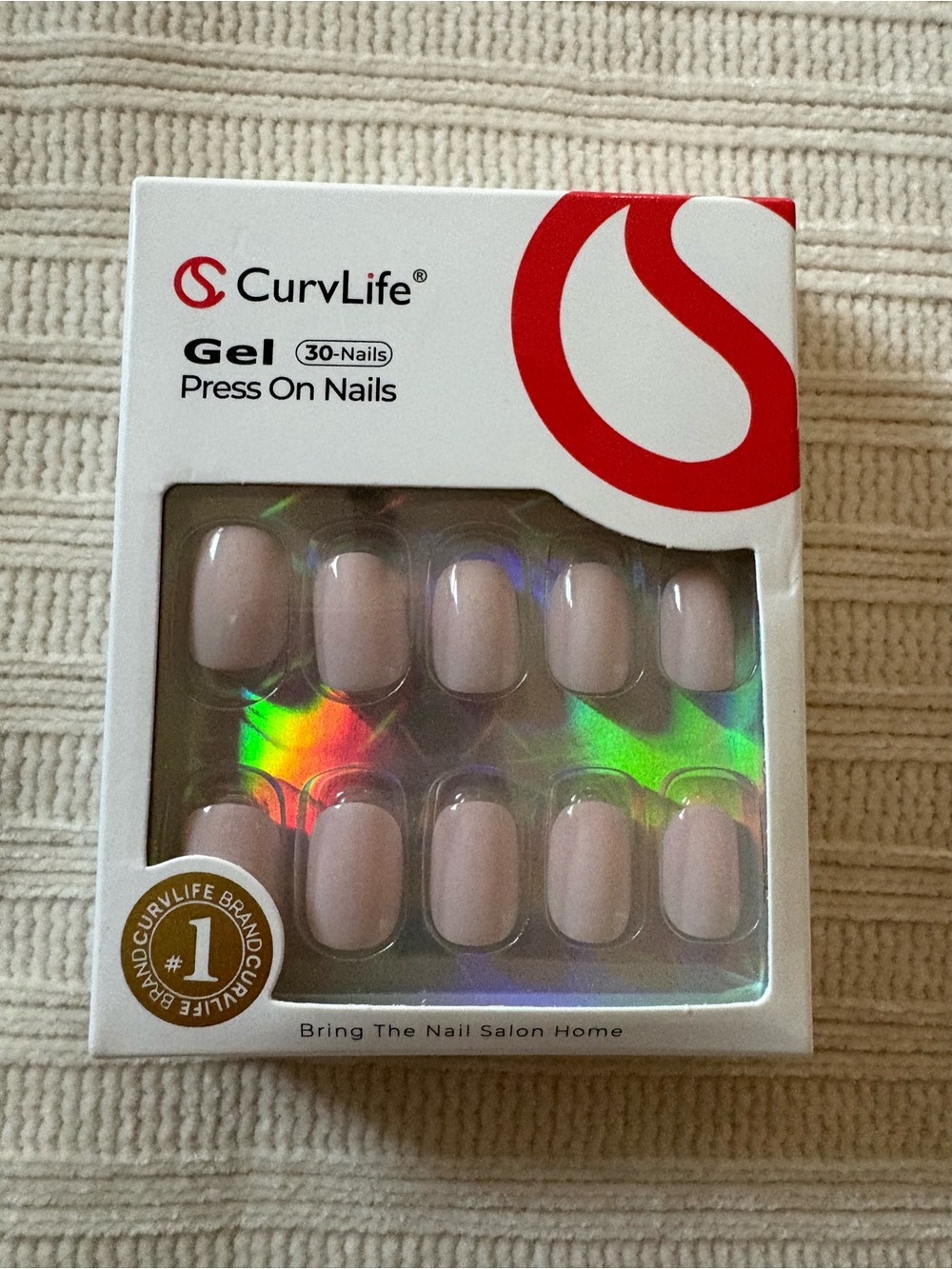 New Curvlife Gel Press On Nails - Nude Pink Set
